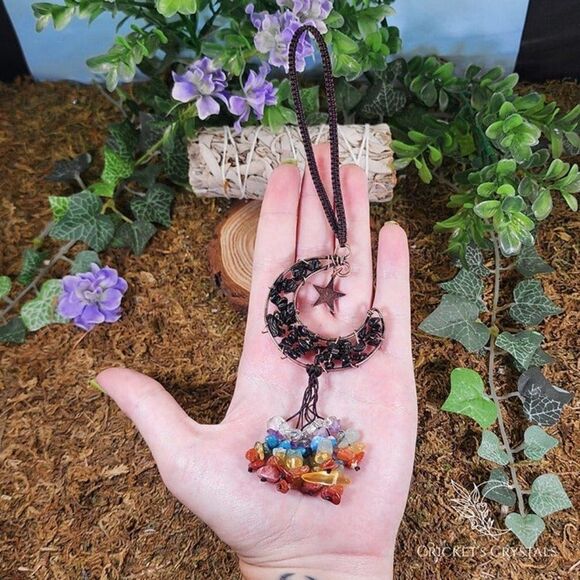Handmade Obsidian Crystal Moon Décor #4 - Picture 3 of 3